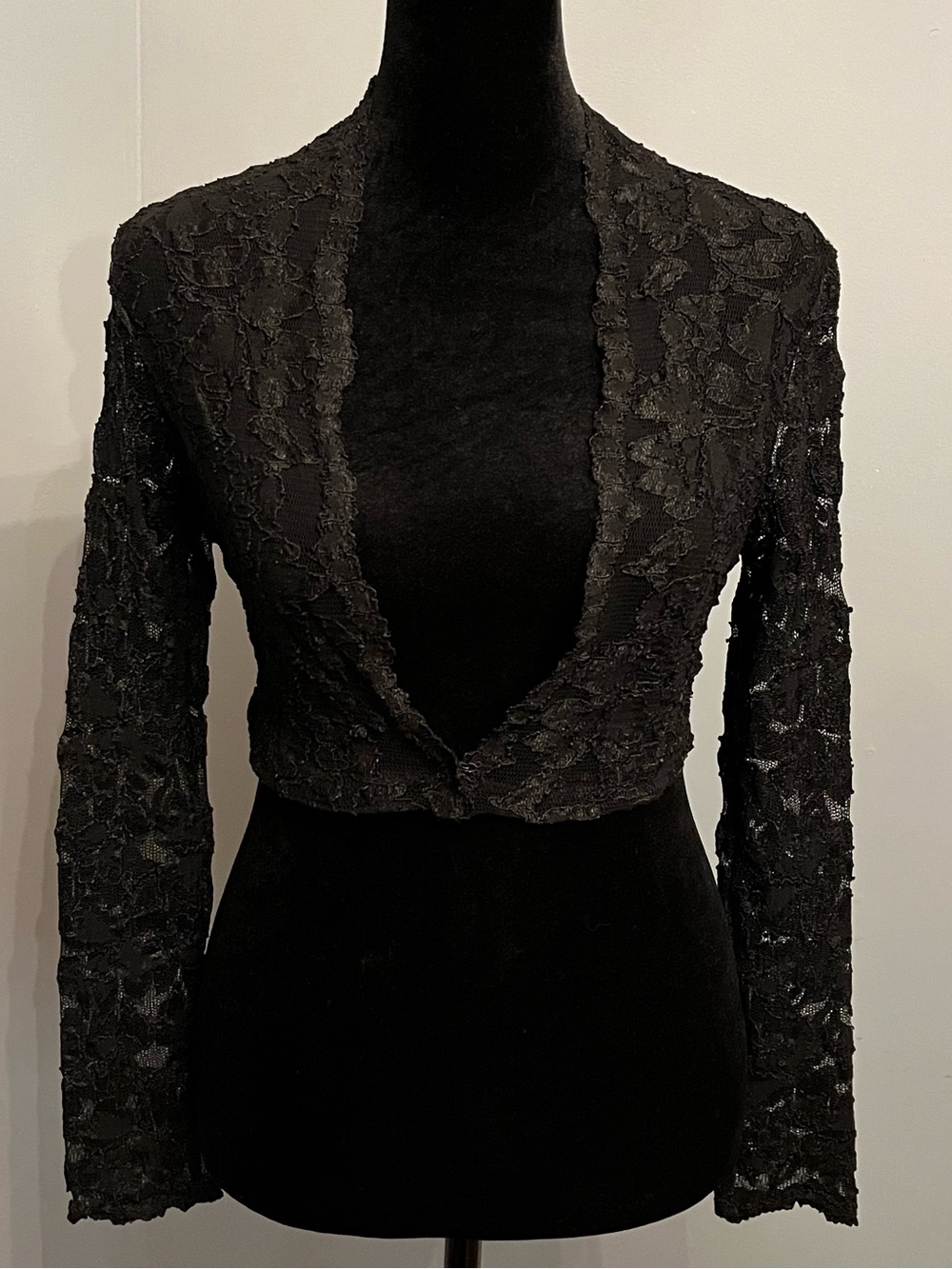 Le Château Black Lace Bolero Jacket, size S
